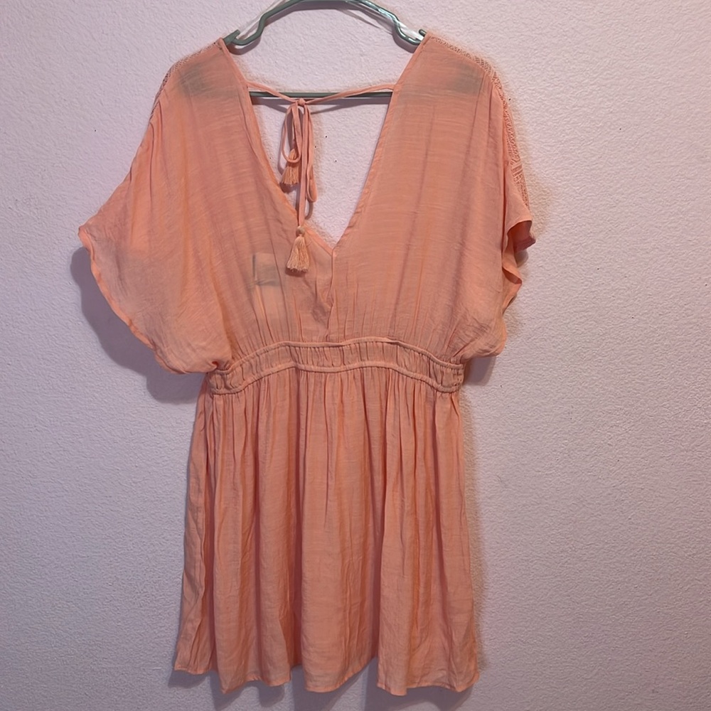Miken Junior's Tie Back Dress Cover Up Swimsuit Orange. Size XL - Picture 8 of 9